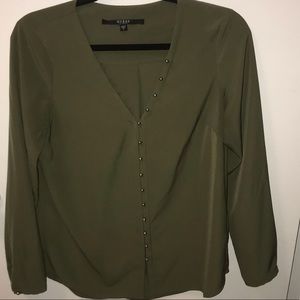 Army Green button up blouse